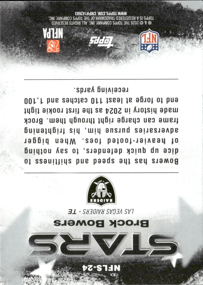 Brock Bowers card back