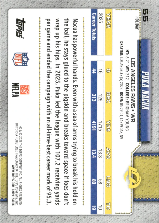 Puka Nacua card back