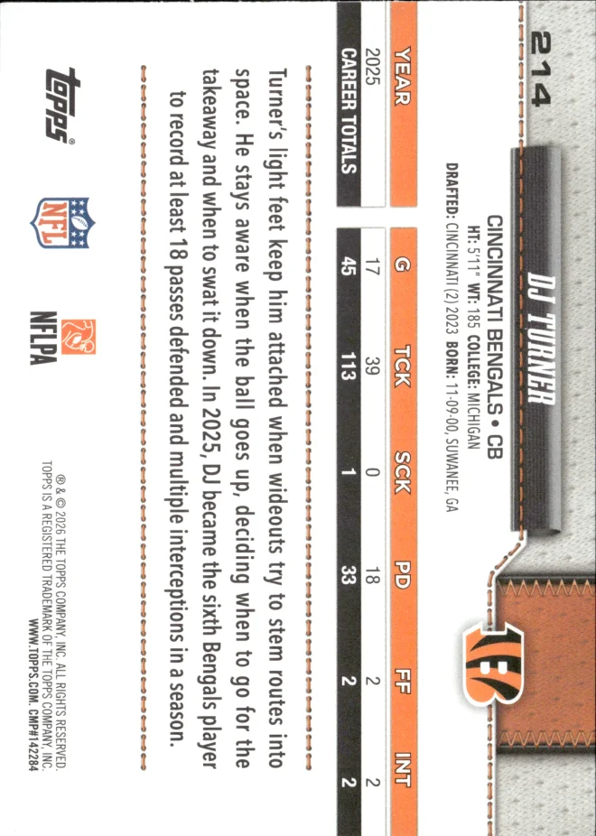 DJ Turner card back