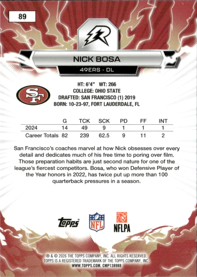 Nick Bosa card back