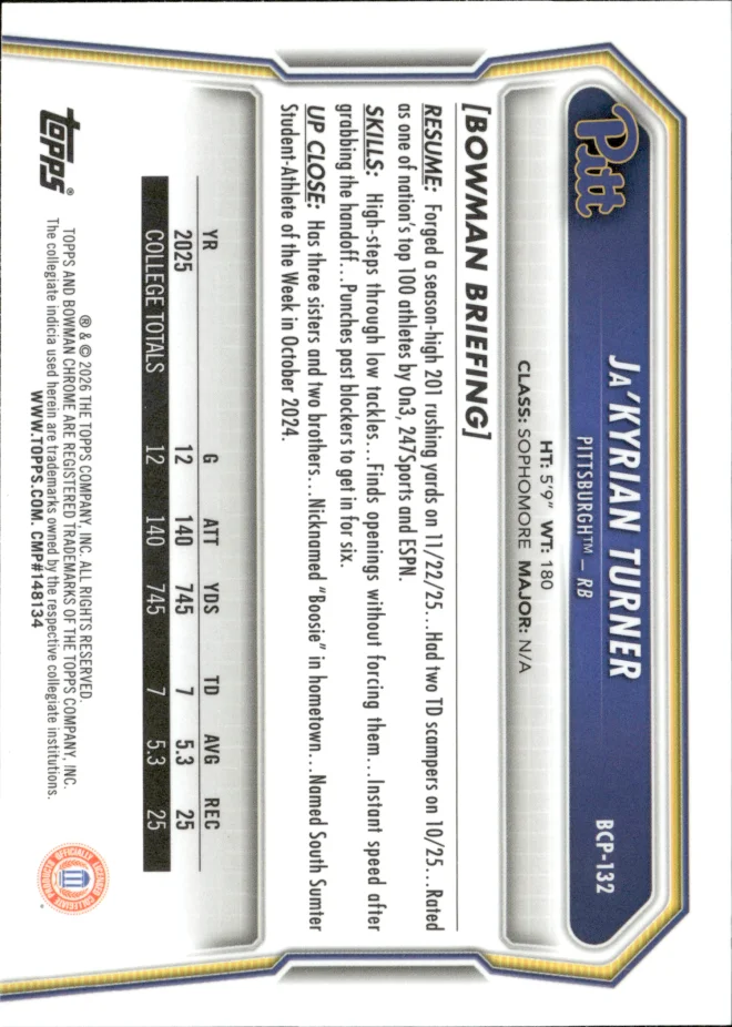 Ja'Kyrian Turner card back