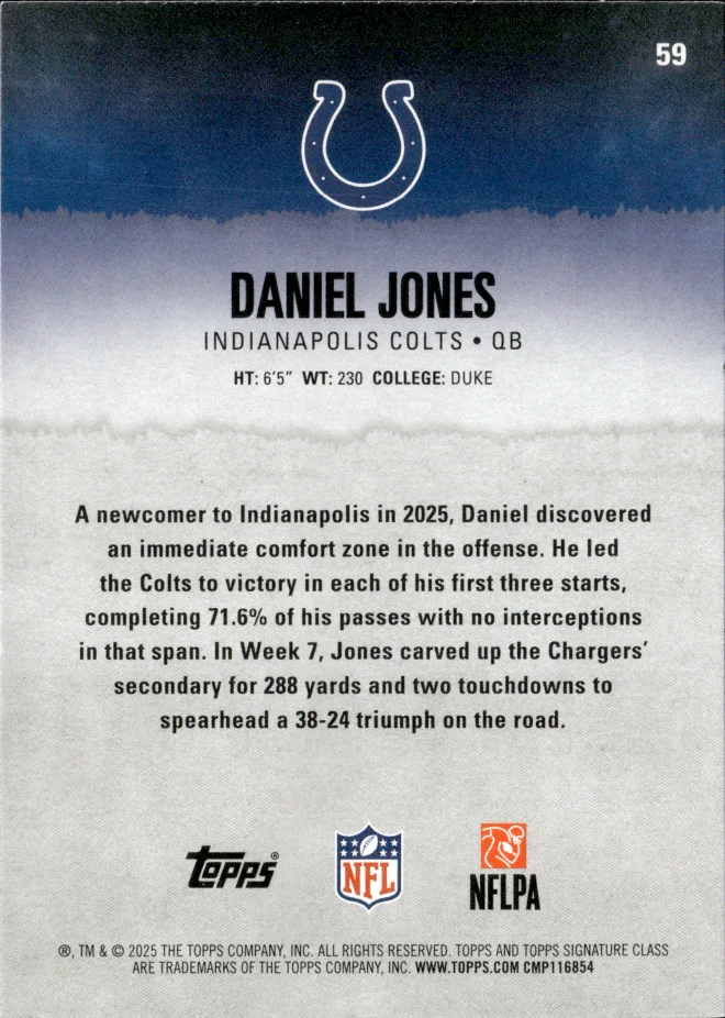 Daniel Jones card back