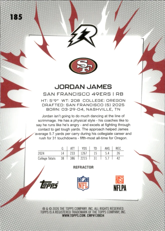 Jordan James card back