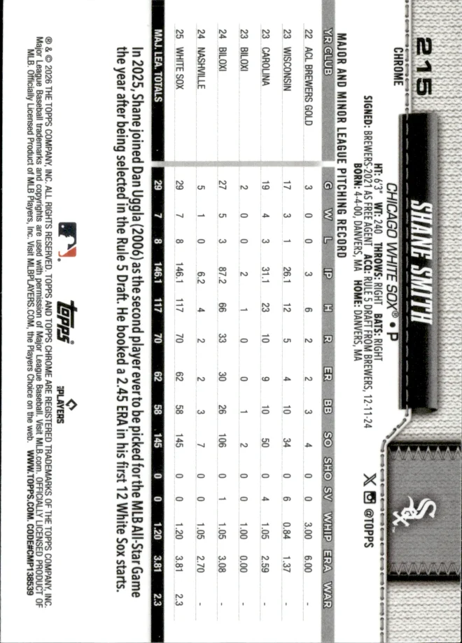 Shane Smith card back