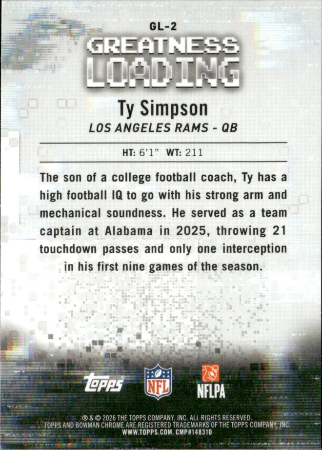 Ty Simpson card back