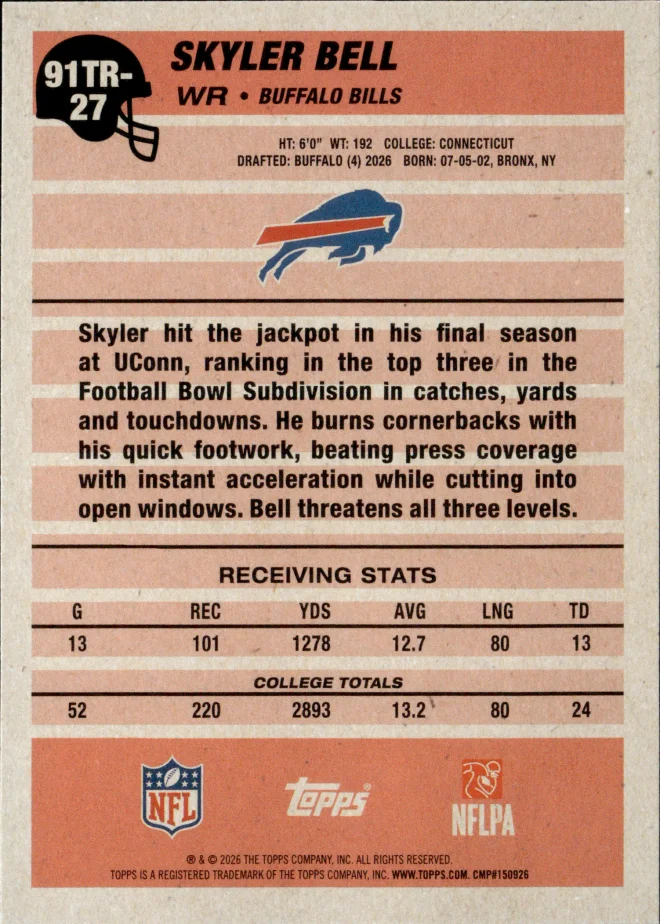 Skyler Bell card back