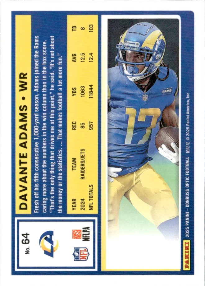 Davante Adams card back