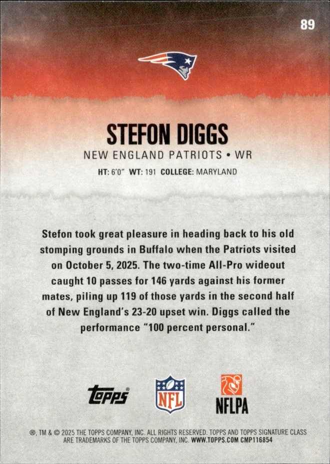 Stefon Diggs card back
