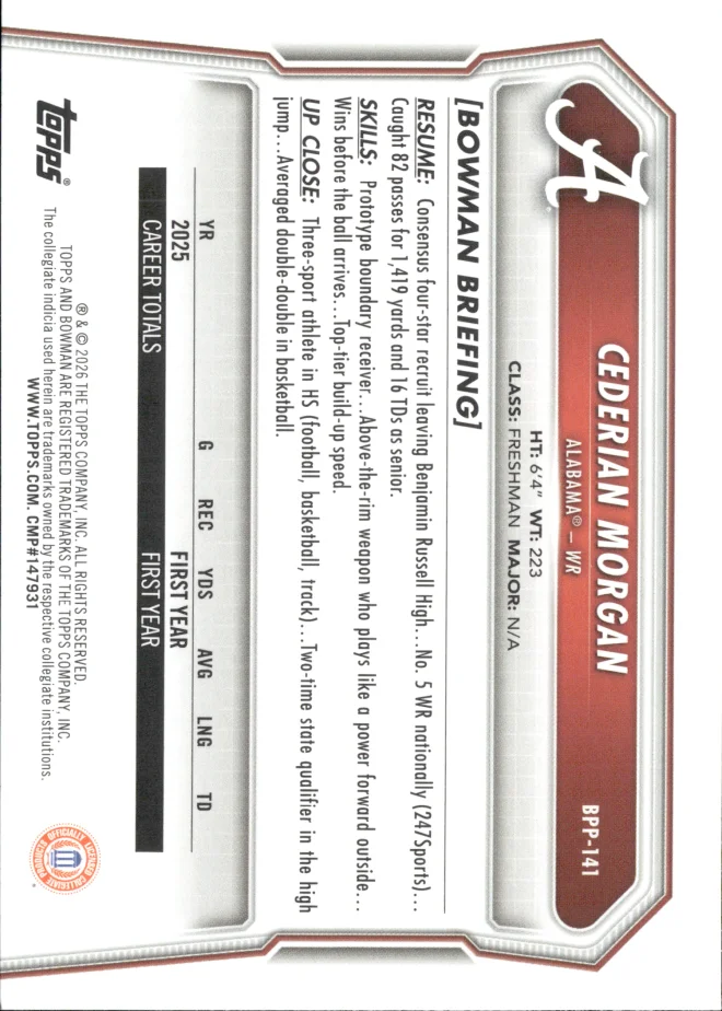 Cederian Morgan card back