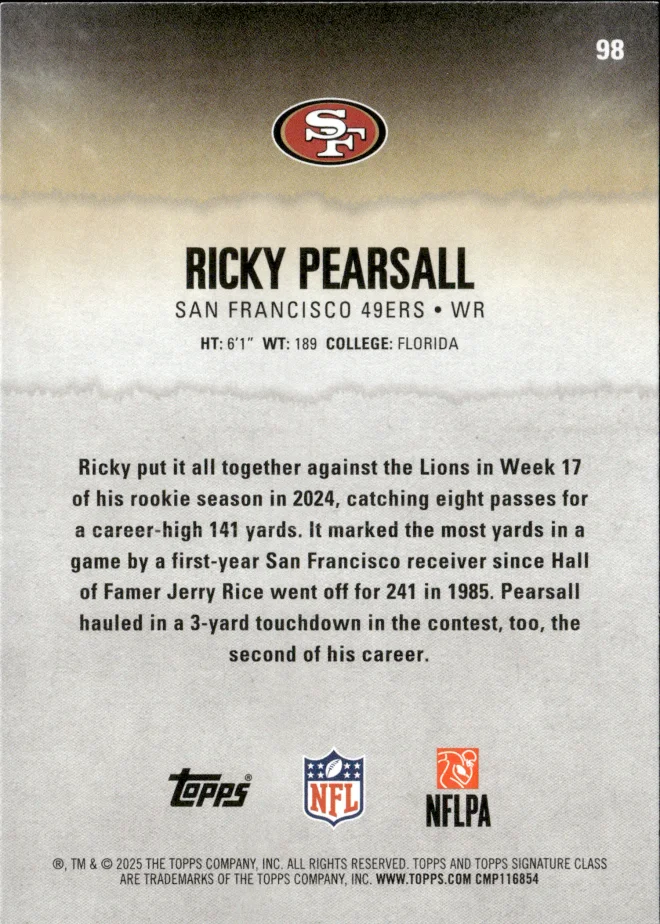 Ricky Pearsall card back
