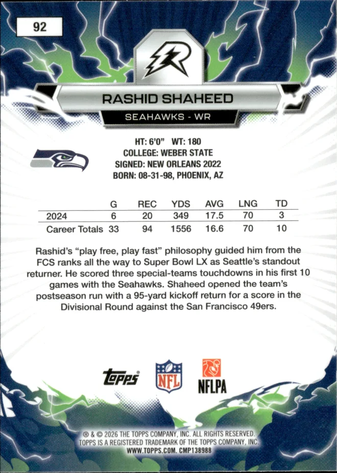 Rashid Shaheed card back