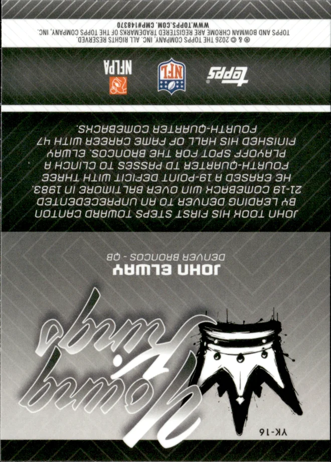 John Elway card back