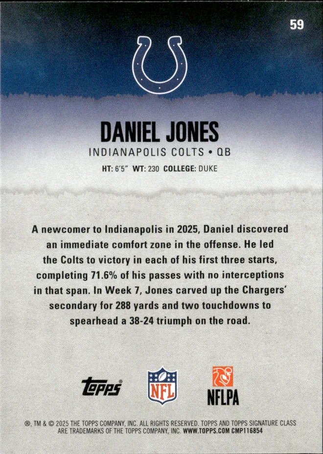 Daniel Jones card back