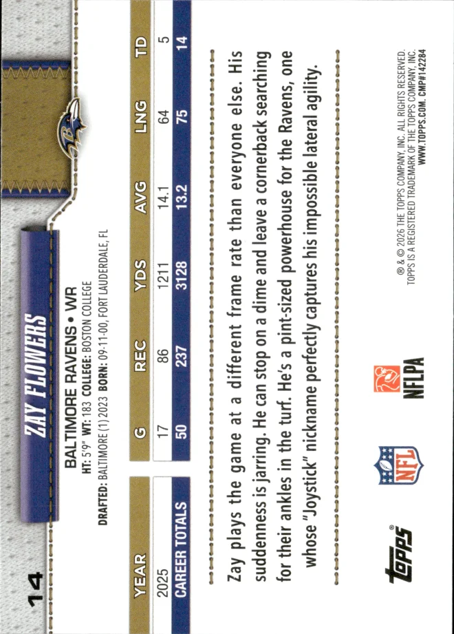 Zay Flowers card back