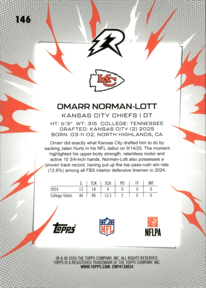 Omarr Norman-Lott card back