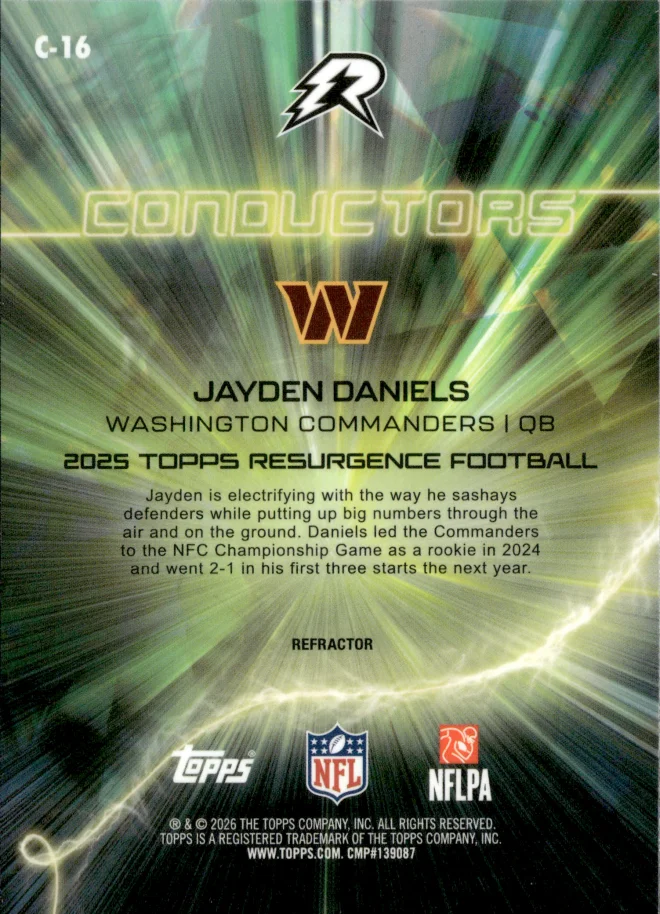 Jayden Daniels card back
