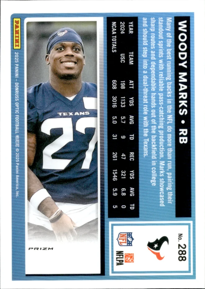 Woody Marks card back