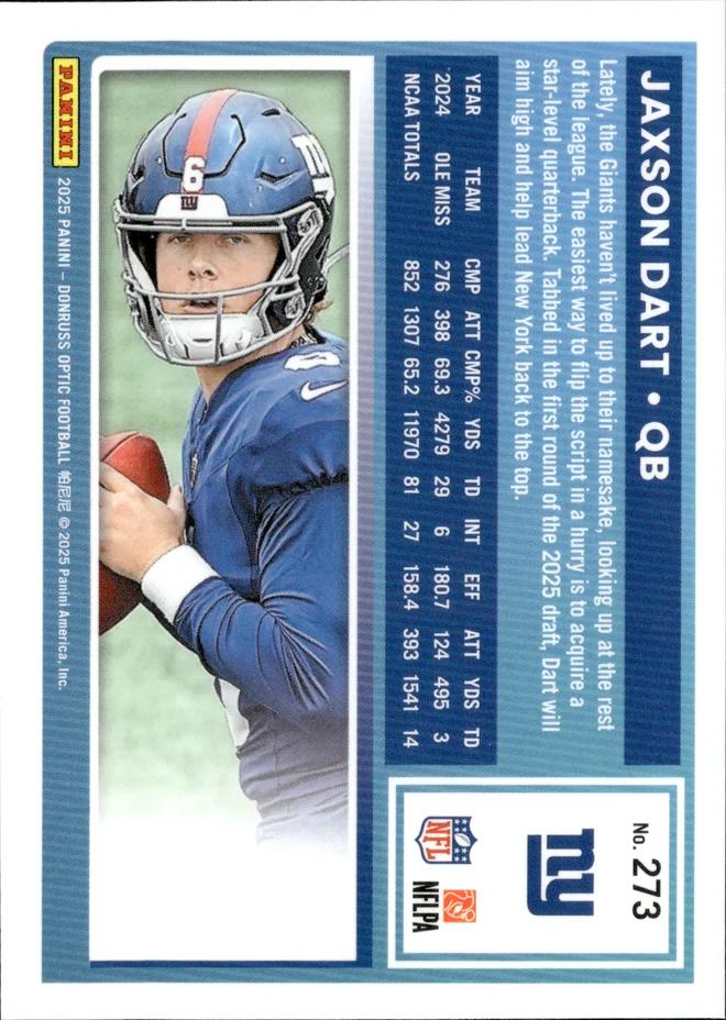Jaxson Dart card back