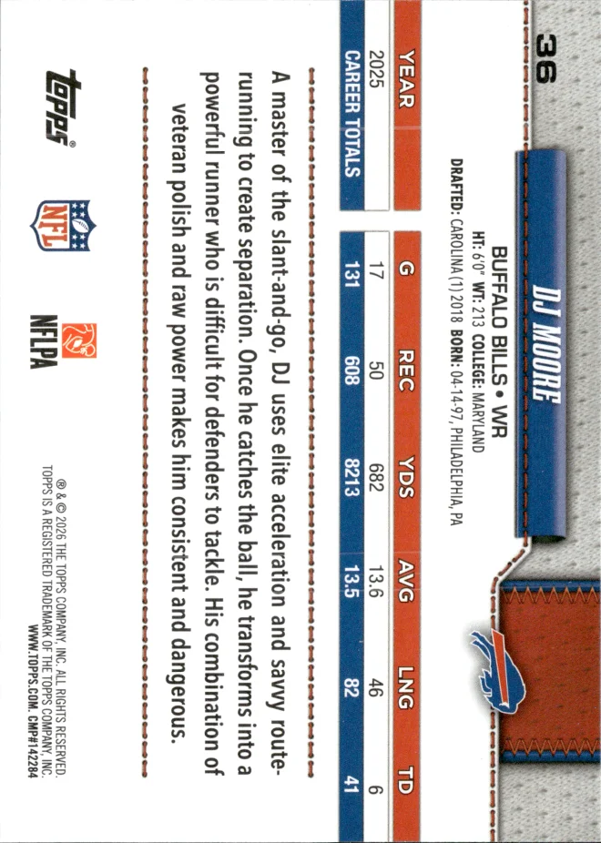 DJ Moore card back