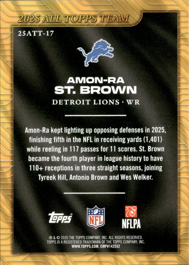 Amon-Ra St. Brown card back