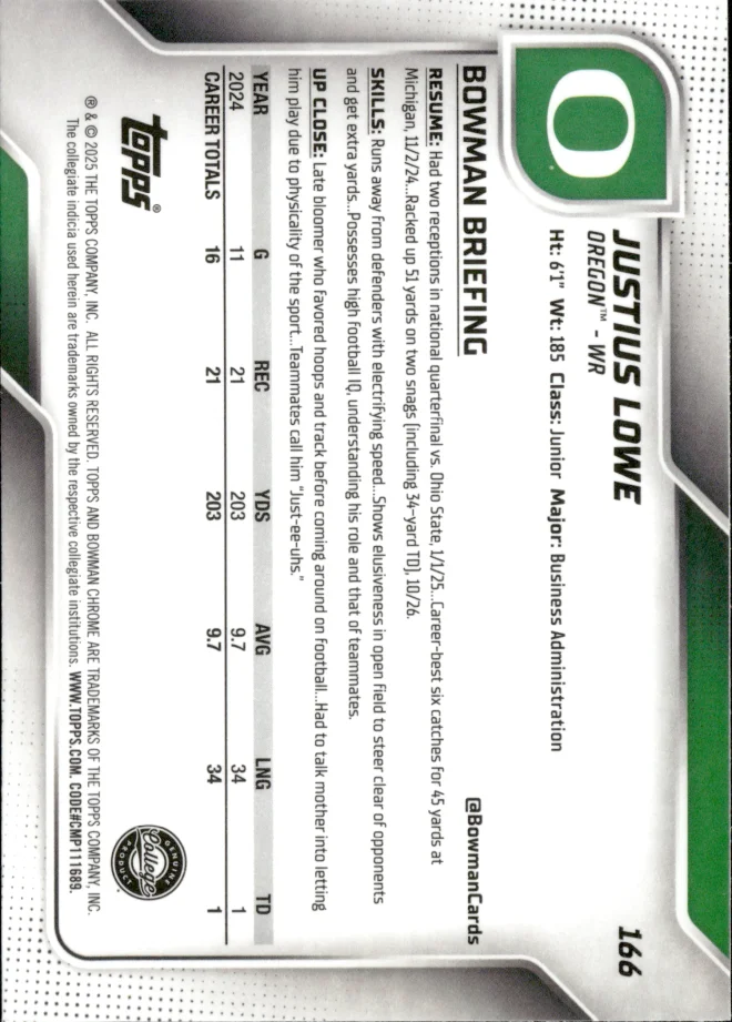 Justius Lowe card back