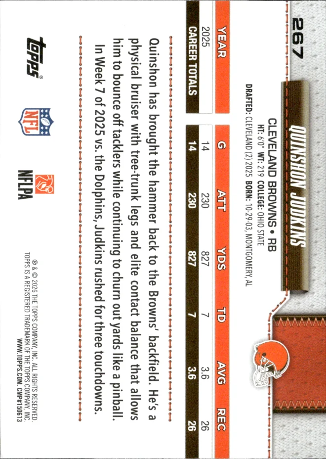 Quinshon Judkins card back