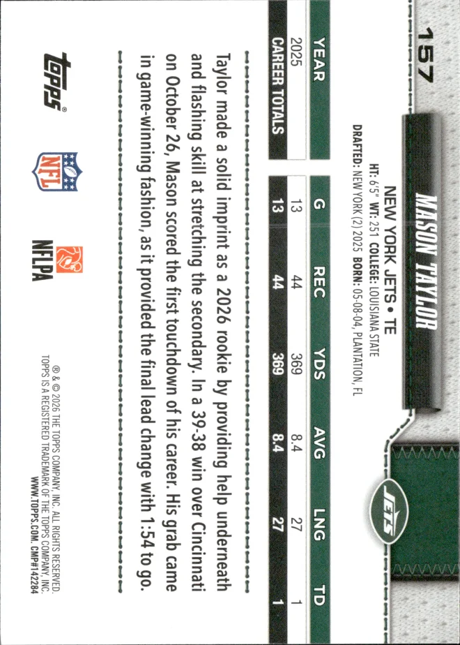 Mason Taylor card back