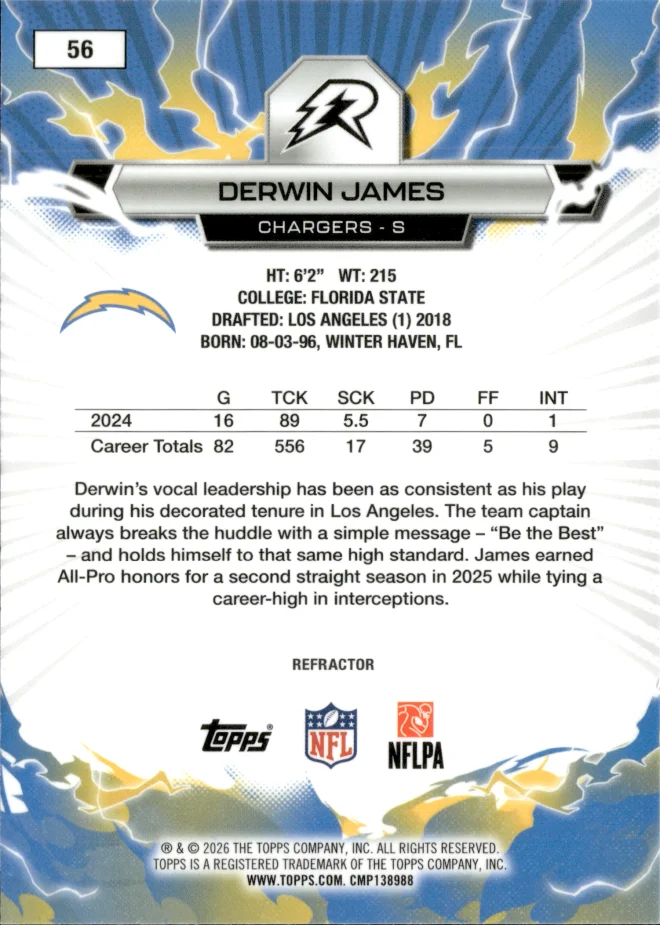 Derwin James card back