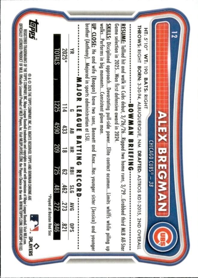 Alex Bregman card back