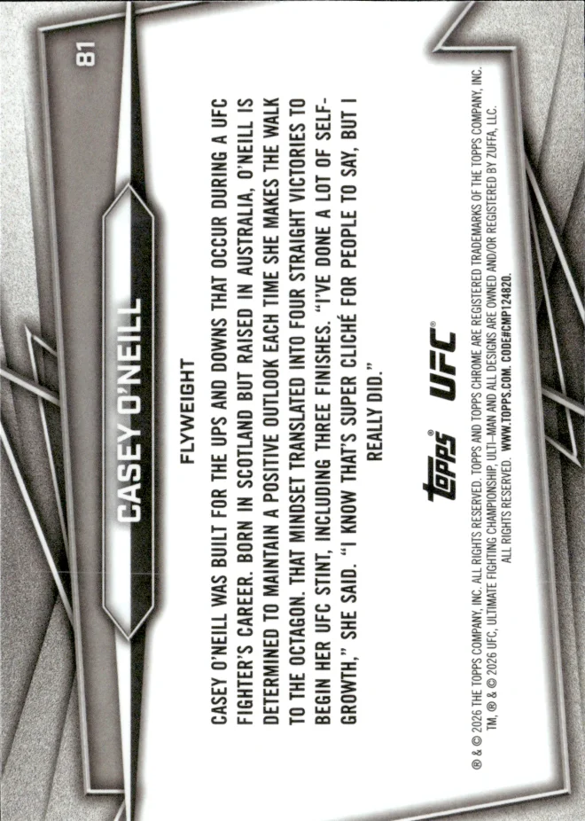 Casey O'Neill card back
