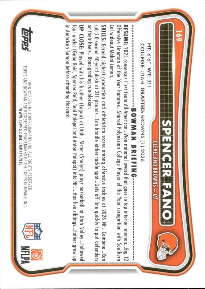 Spencer Fano card back