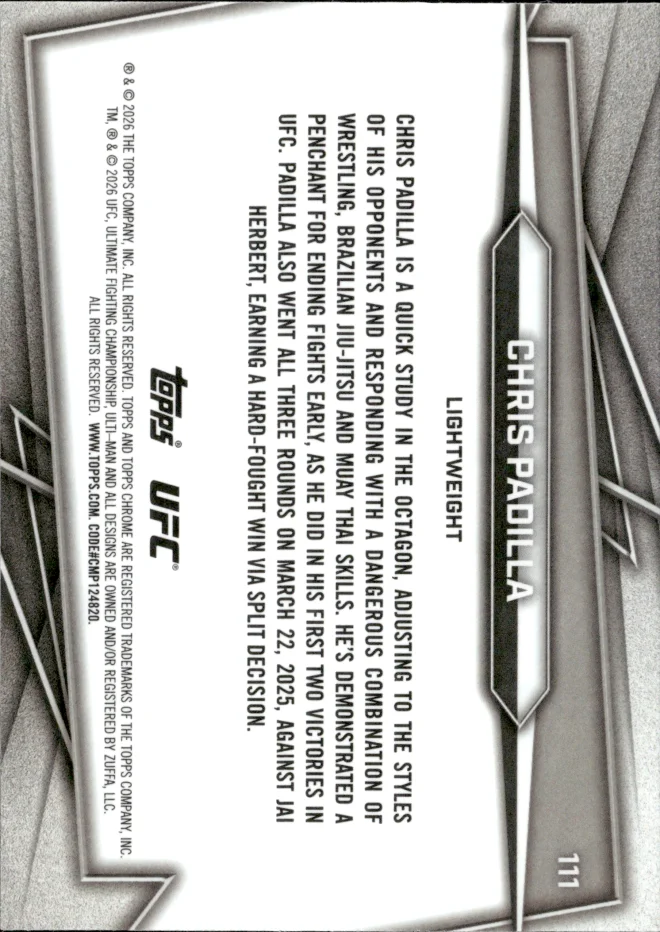 Chris Padilla card back