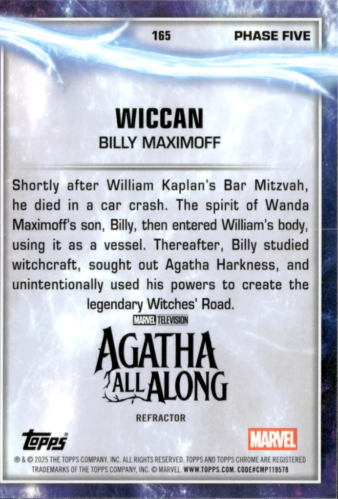 Billy Maximoff / Wiccan card back