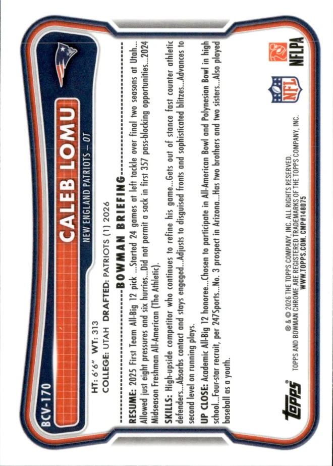Caleb Lomu card back
