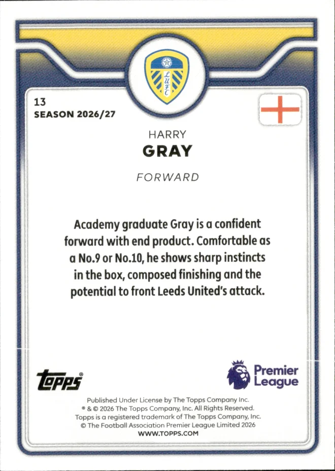 Harry Gray card back