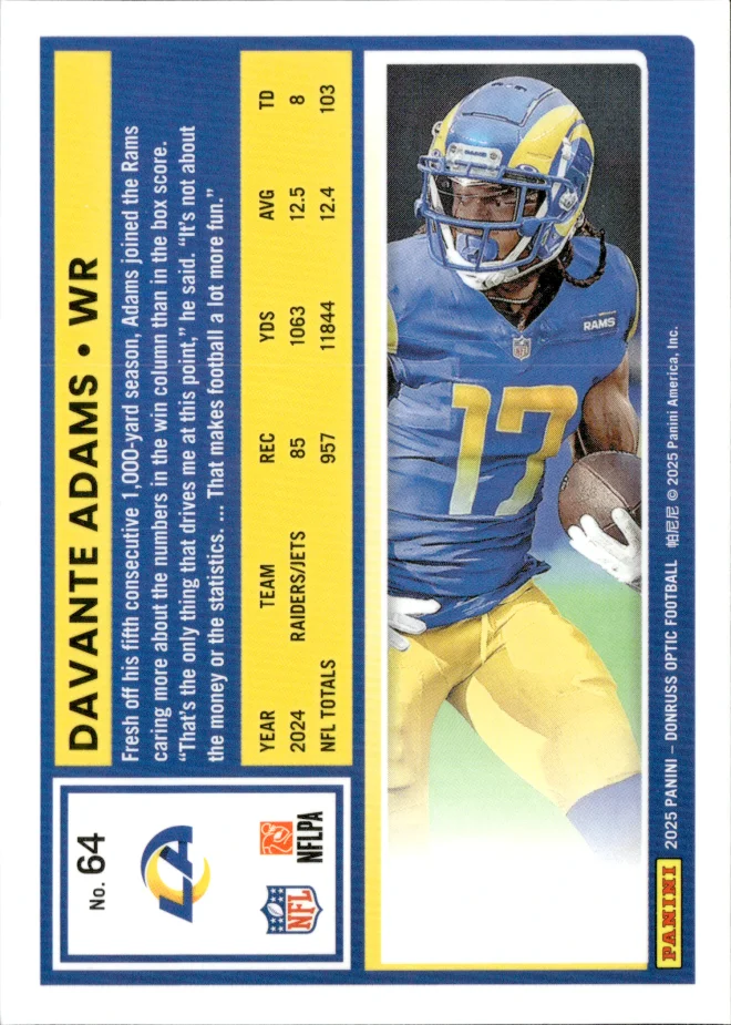 Davante Adams card back
