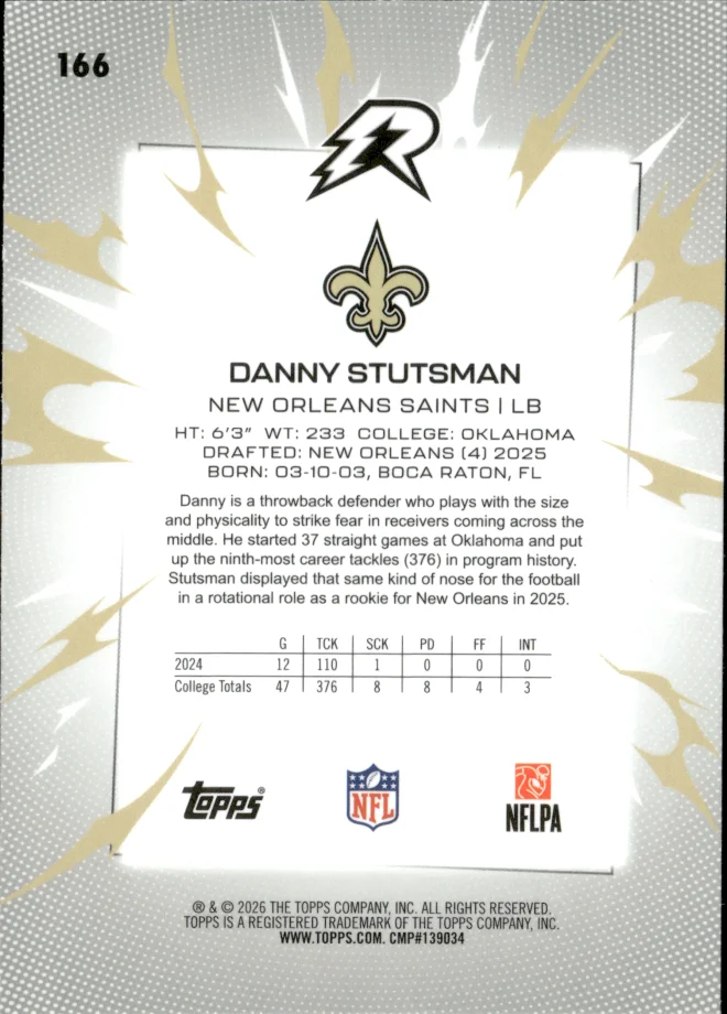 Danny Stutsman card back
