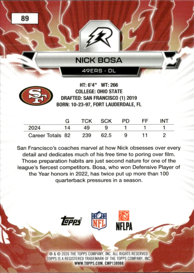 Nick Bosa card back