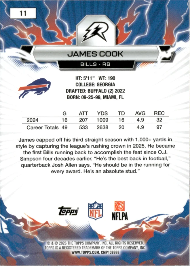 James Cook card back