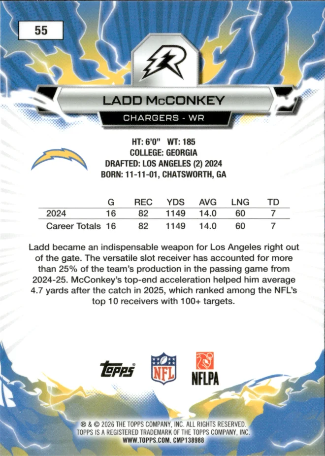 Ladd McConkey card back