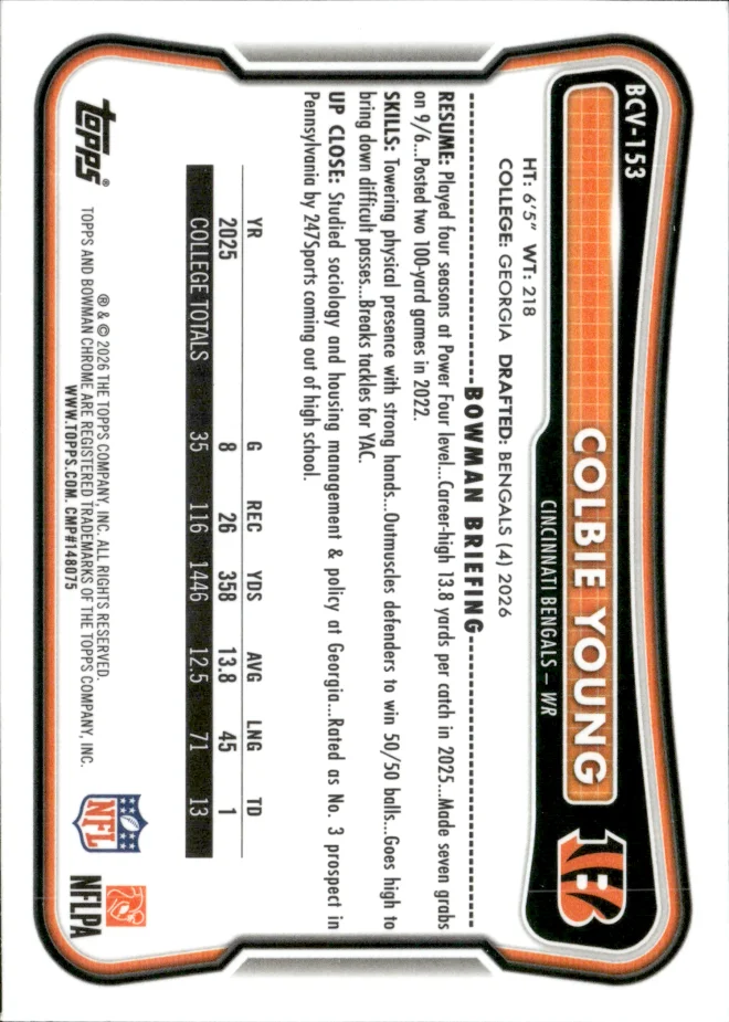 Colbie Young card back