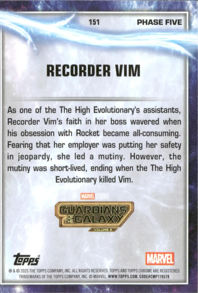 Recorder Vim card back