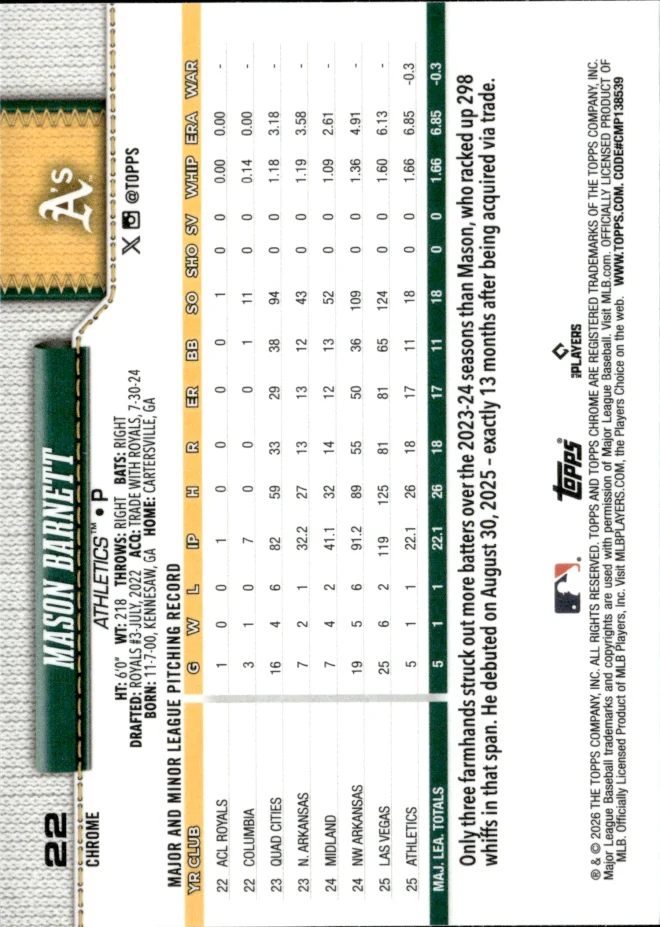 Mason Barnett card back