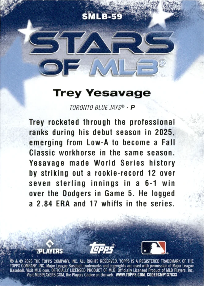 Trey Yesavage card back