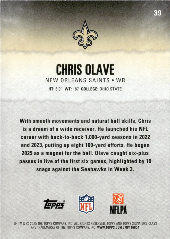 Chris Olave card back