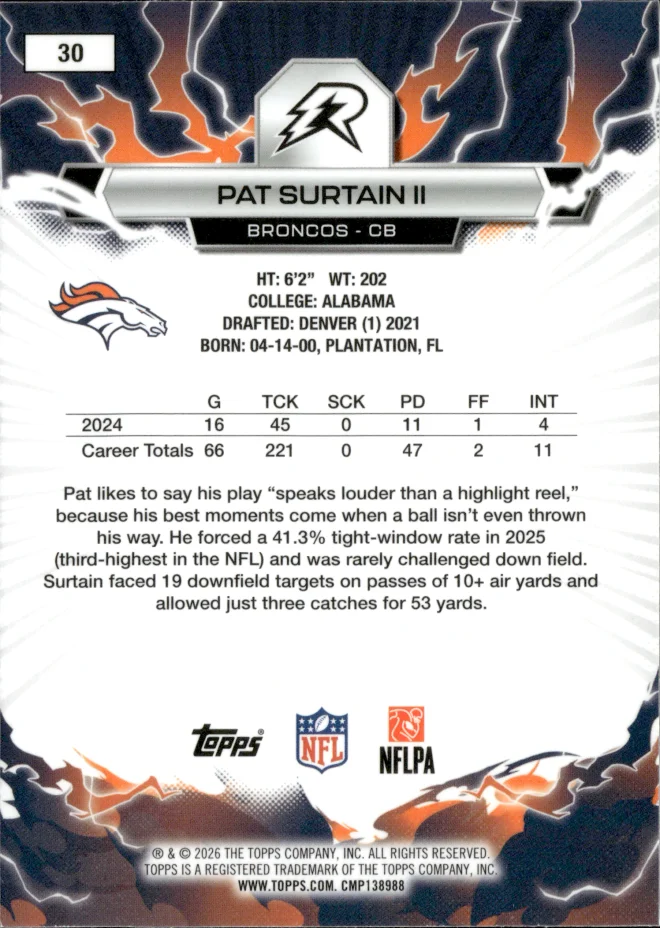 Pat Surtain II card back