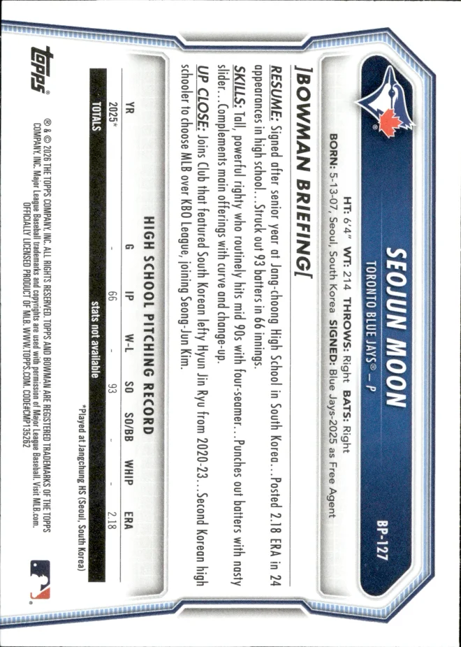 Seojun Moon card back