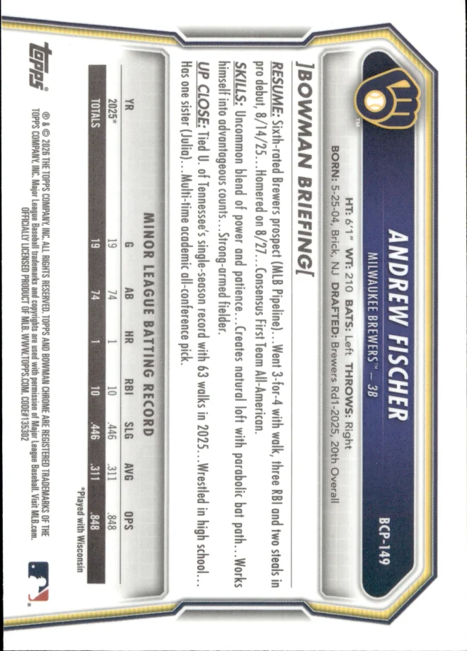 Andrew Fischer card back