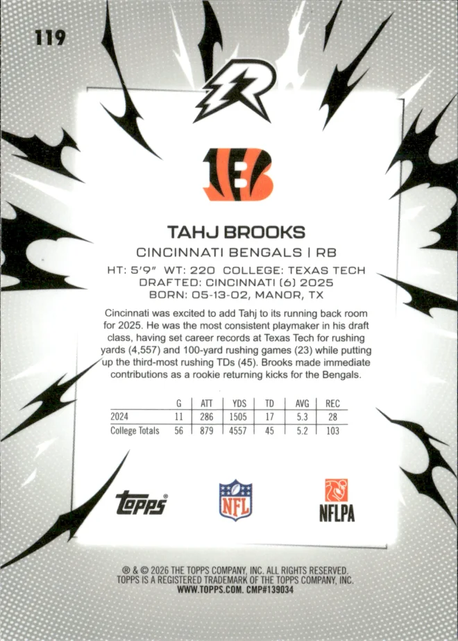 Tahj Brooks card back