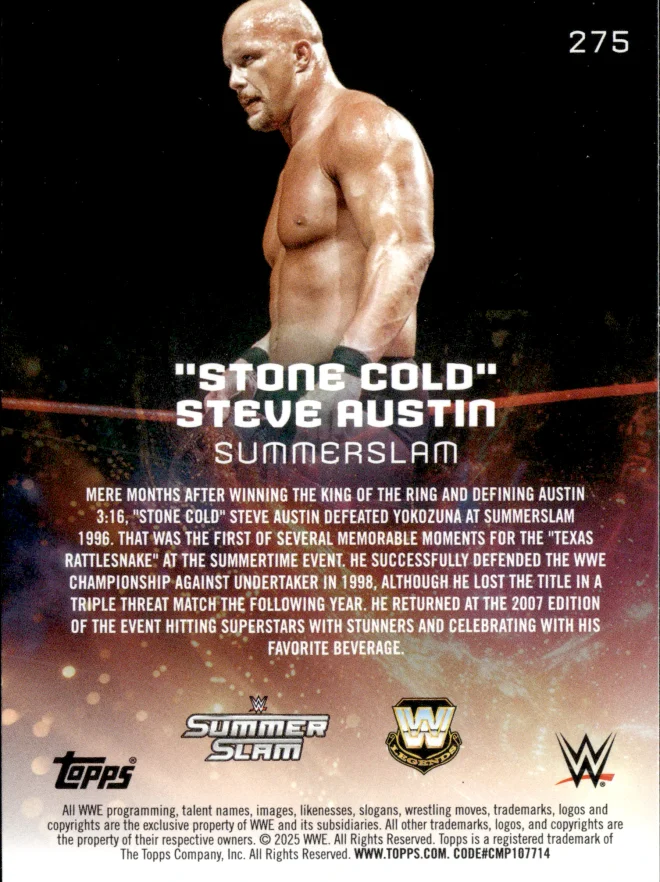 "Stone Cold" Steve Austin card back